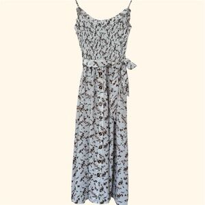 NWOT Midi Dress. Never Worn! White and Floral Print Dress. Cottagecore.